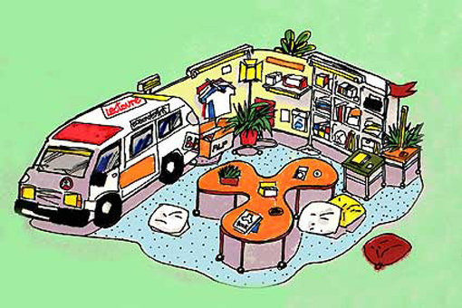 art contemporain contemporary art collectif d'artistes collective people alp le collectif alaplage affiche flyers cartes postales Hyper-ALP produits dérivés merchandising vente collecte marché diffusion œuvre mobile espace public