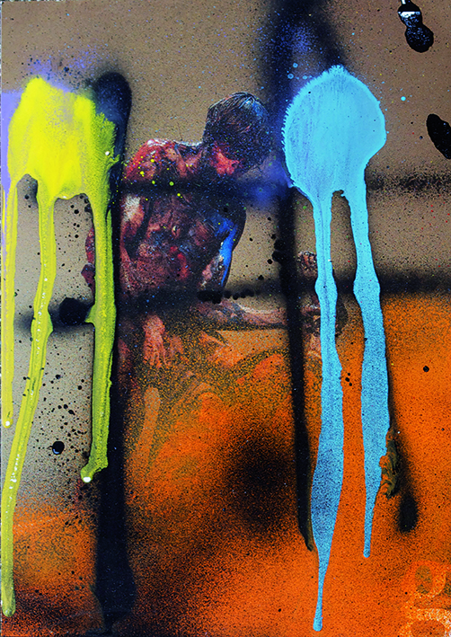 Manuel Pomar art contemporain contemporary art Toulouse dérive amertume dessin histoire pop référence nature culture peinture Golgotha Golgotha picnic théâtre Garonne peinture spray techniques mixtes mix media drawing image picture abstrait abstrait peinture couleur gravité painting