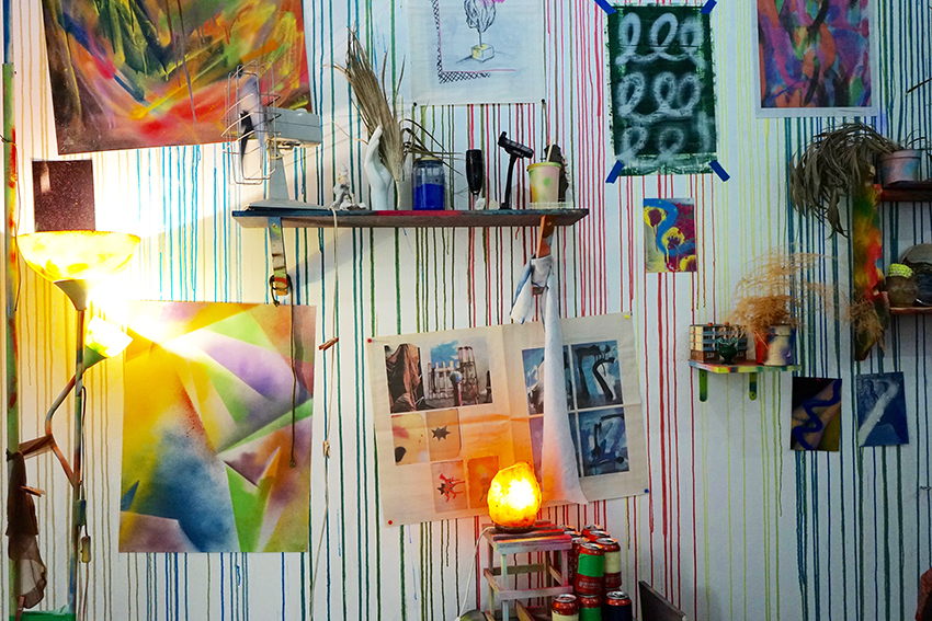 Manuel Pomar art contemporain contemporary art Toulouse dérive amertume dessin histoire pop référence nature culture techniques mixtes mix media painting abstrait painting peinture peinture abstraite alcool Suze Campari cocktail bartender bar culture modernité Colors Pop culture appropriation