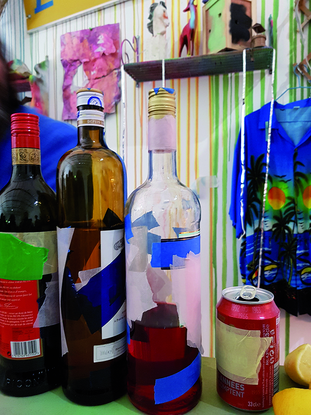 Manuel Pomar art contemporain contemporary art Toulouse dérive amertume dessin histoire pop référence nature culture techniques mixtes mix media painting abstrait painting peinture peinture abstraite alcool Suze Campari cocktail bartender bar culture modernité Colors Pop culture appropriation