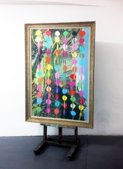 Manuel Pomar art contemporain contemporary art Toulouse dérive amertume dessin histoire pop référence nature culture peinture Golgotha Golgotha picnic théâtre Garonne peinture spray techniques mixtes mix media drawing image picture abstrait abstrait peinture le 22 le salon reçoit painting